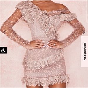 House of CB Sorrel Blush mini lace dress XS
